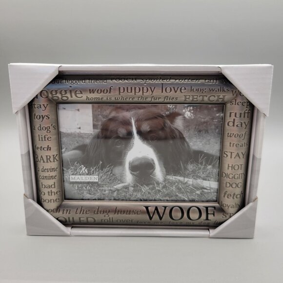 Malden Dog Theme Photo Frame Pewter Metal Dog Lovers Puppy Love - Picture 1 of 7